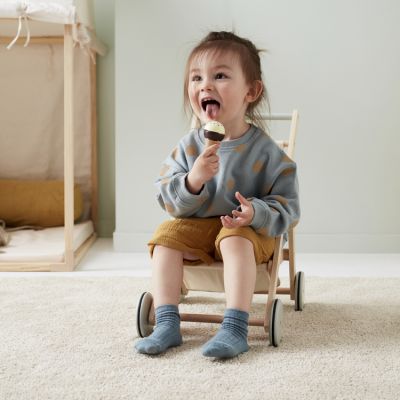 Poussette en bois pour poupée nature - Reconditionné