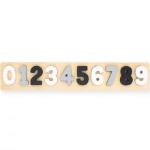 Puzzle à encastrement chiffre en bois gris  par Jollein