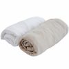 Lot de 2 draps housses coton blanc et écru (70 x 140 cm) - Domiva