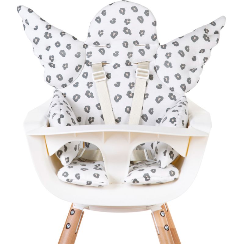 Coussin de chaise haute Ange Jersey léopard Childhome
