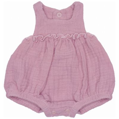 Barboteuse froufrou pour poupée en gaze de coton pétale
