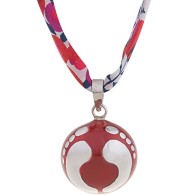 Bola sur ruban liberty Adeek rouge (argent 925°) Nativee