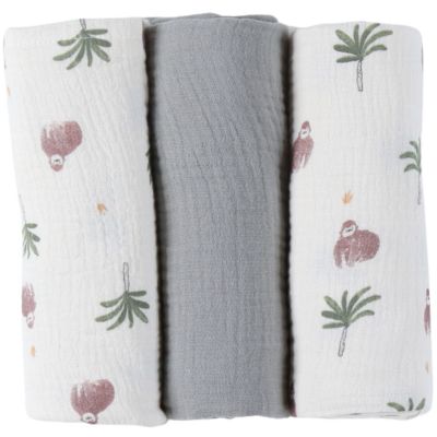 Lot de 3 langes Cute gorilla (70 x 70 cm)