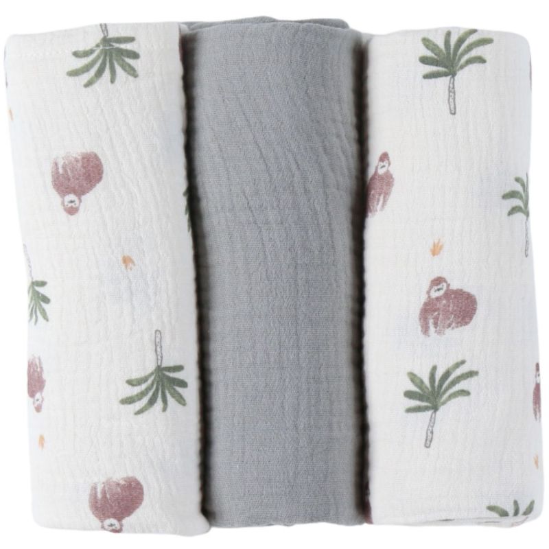 Lot de 3 langes Cute gorilla (70 x 70 cm) Noukie's Produit 1