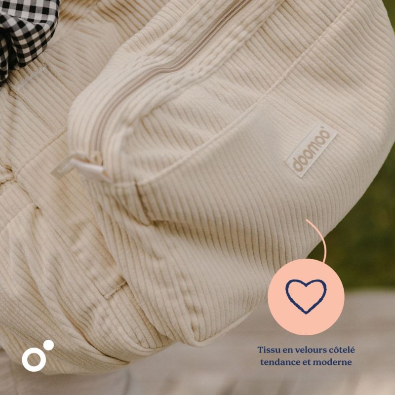 Sac à langer Fluffy Corduroy Beige Doomoo Ambiance 3