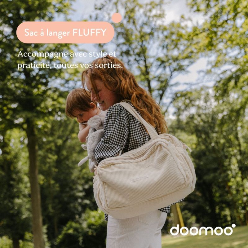 Sac à langer Fluffy Corduroy Beige Doomoo Ambiance 4