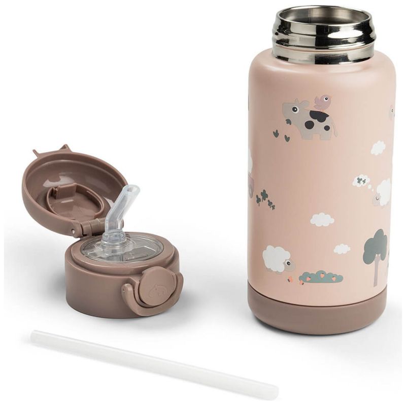 Gourde à paille isotherme Tiny farm Rose (340 ml) Done by Deer Produit 4