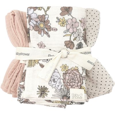 Lot de 3 langes Bardot (70 x 70 cm) Babyshower