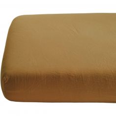 Drap housse satin de coton bio Ambre (70 x 140 cm) - Kadolis