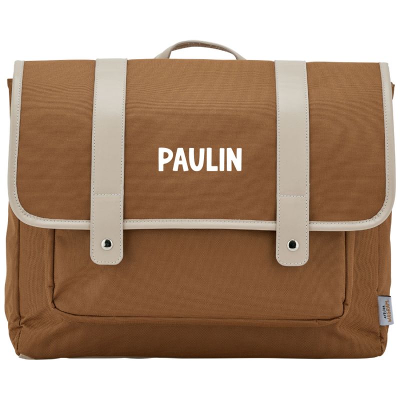 Cartable A4 primaire Marron personnalisable (38 cm) Atelier Wagram Produit 1