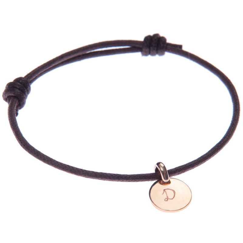 Bracelet Initiales avec médaille personnalisable (plaqué or) Merci Maman
