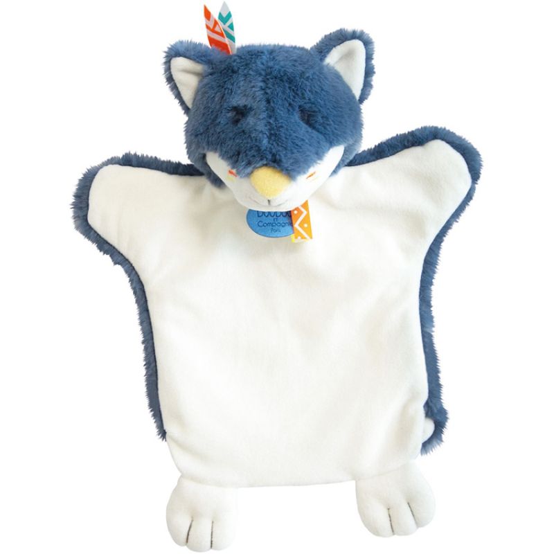 Doudou marionnette Loup bleu indien Doudou et Compagnie