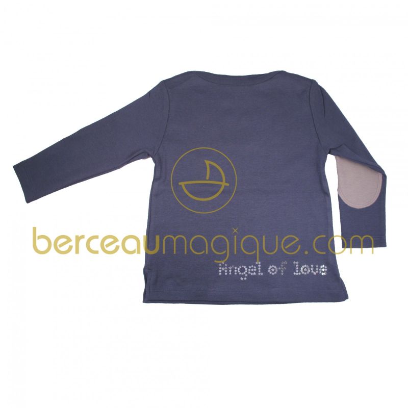 T-shirt bleu Eden manches longues angel 