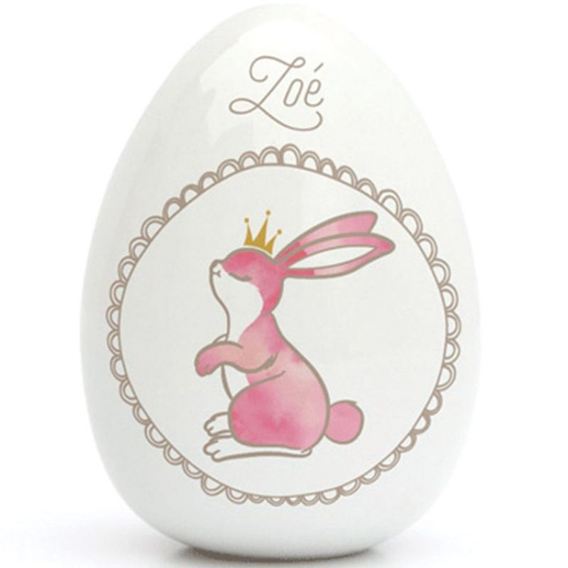 Oeuf en porcelaine lapin (personnalisable) Gaëlle Duval