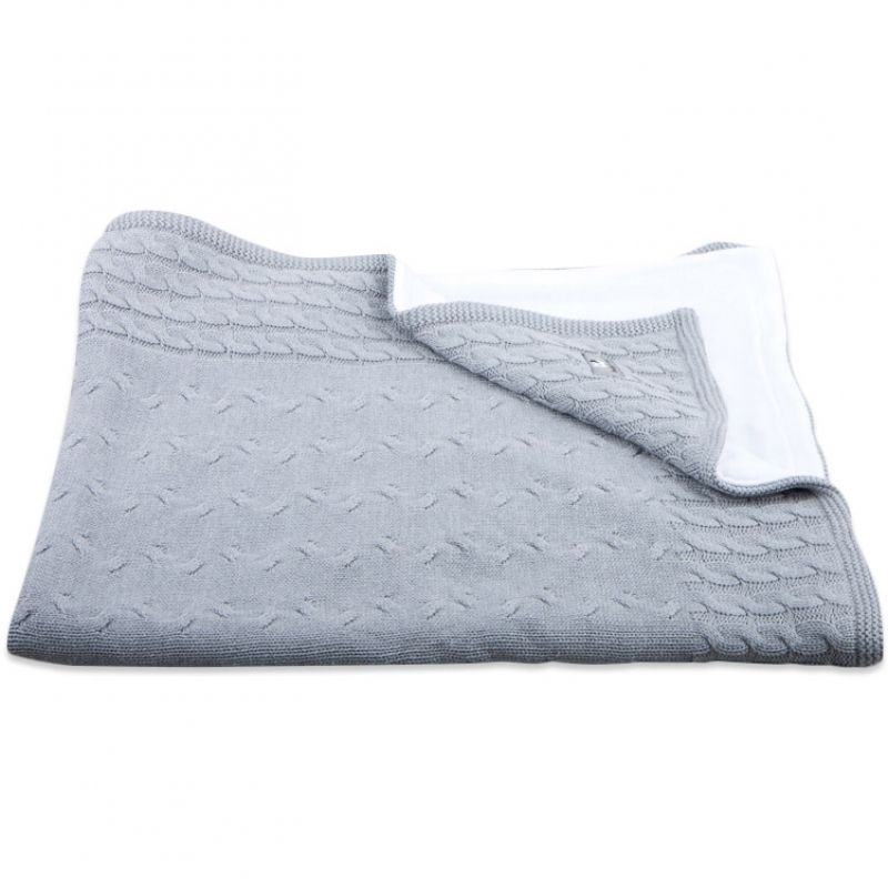 Couverture Cable Chenille gris (100 x 130 cm) Baby's Only