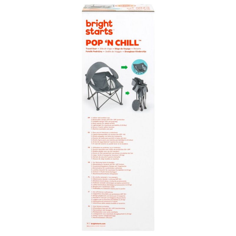 Siège de voyage Pop'n Chill Grey Bright Starts Packaging 6