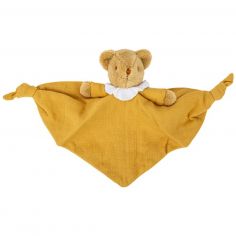 Doudou plat avec hochet Ours Curry - Trousselier