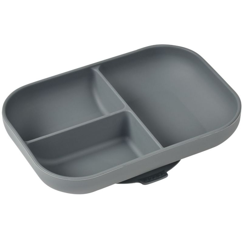 Assiette compartimentée à ventouse en silicone Minéral Béaba