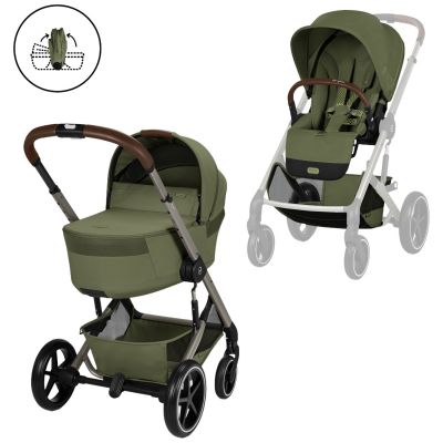 Poussette citadine Balios S 2026 avec nacelle pliable Moss Green Cybex