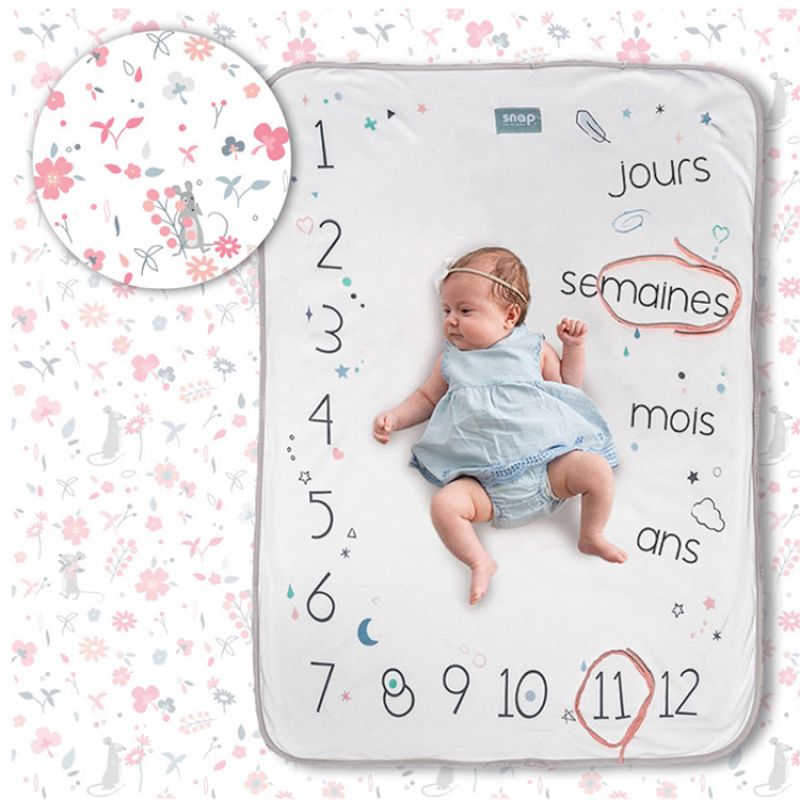 Couverture étapes de bébé Rosy white Snap The Moment