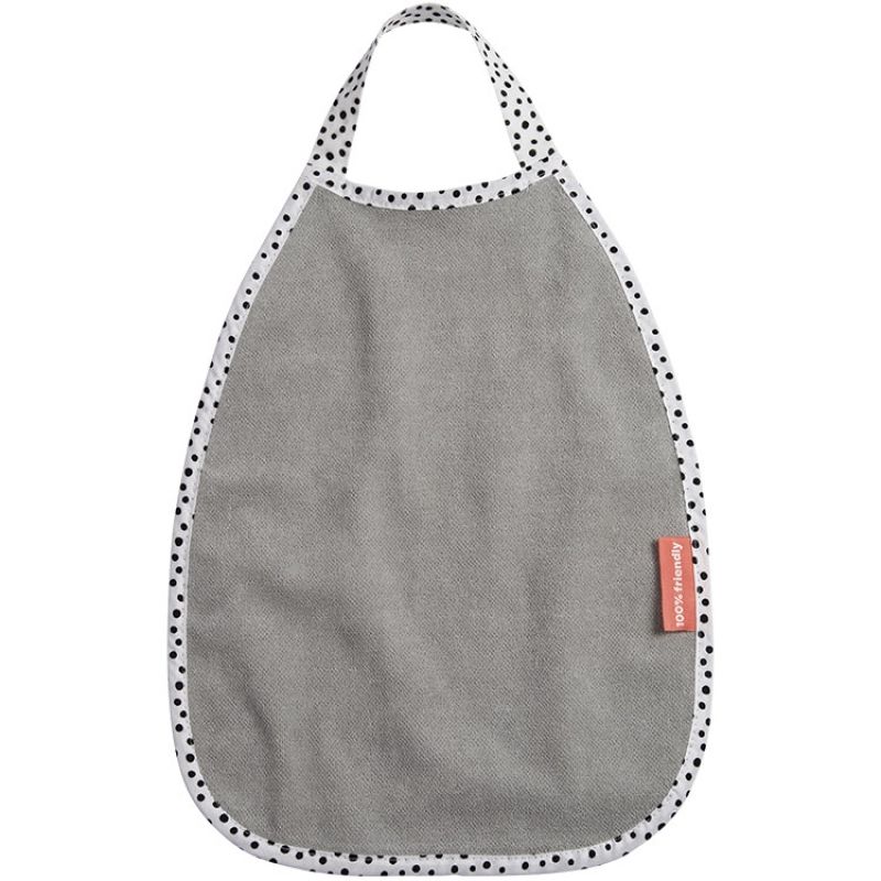 Bavoir passe-tête en éponge Happy Dots gris Done by Deer