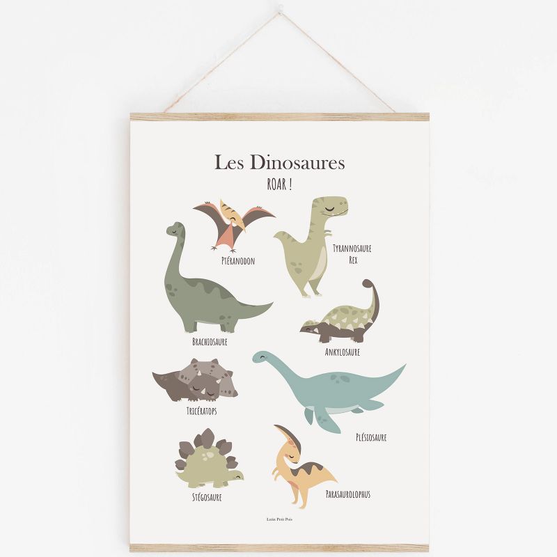 Affiche A3 Les dinosaures avec support Lutin Petit Pois