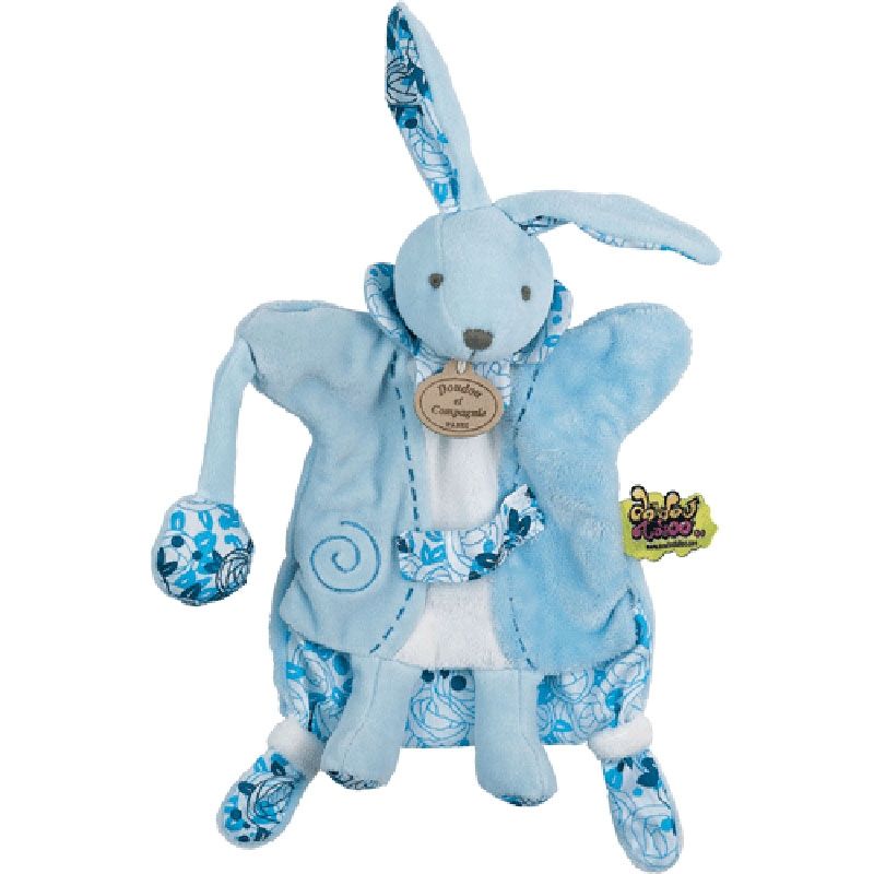 Doudou marionnette lapin Tatoo bleu Doudou et Compagnie