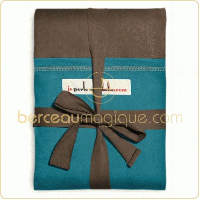 Echarpe de portage marron poche turquoise (COURTE)  Love Radius