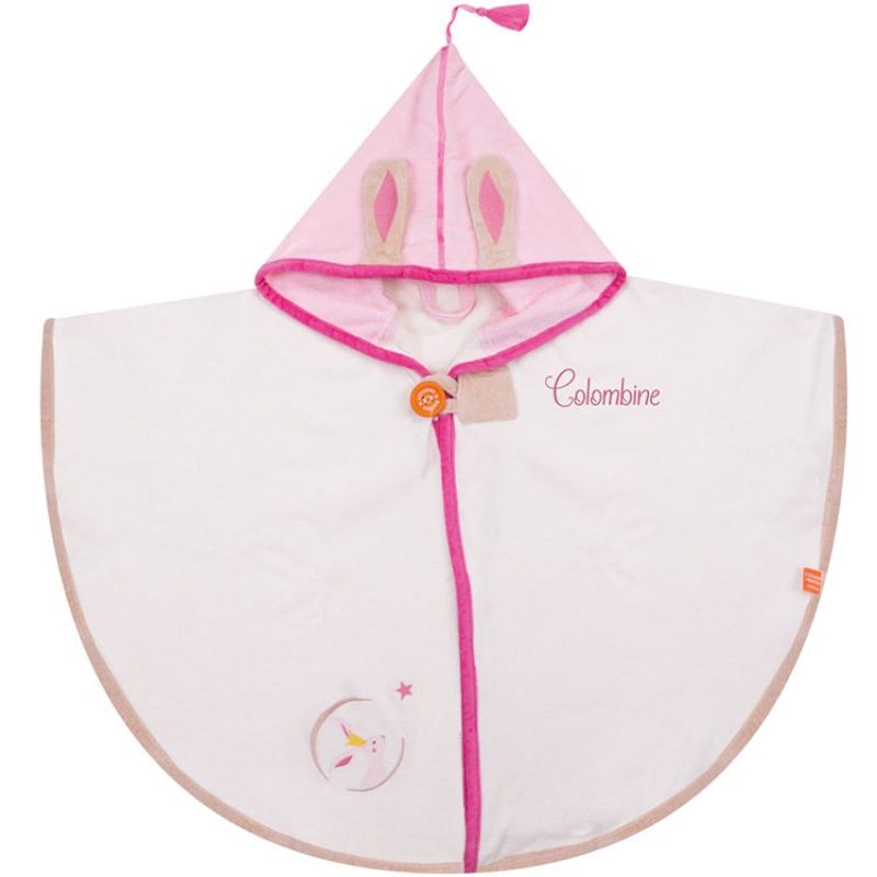 Cape de bain lapin écru (personnalisable) L'oiseau bateau