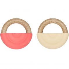 Lot de 2 anneaux de dentition Rainbow Cherry Red-Vanilla - OYOY Mini