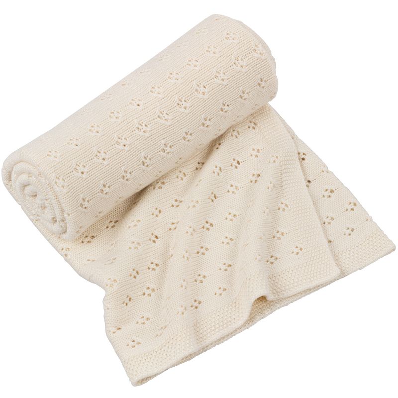 Couverture en bambou ajourée vanille (80 x 100 cm) Cotton&Sweets