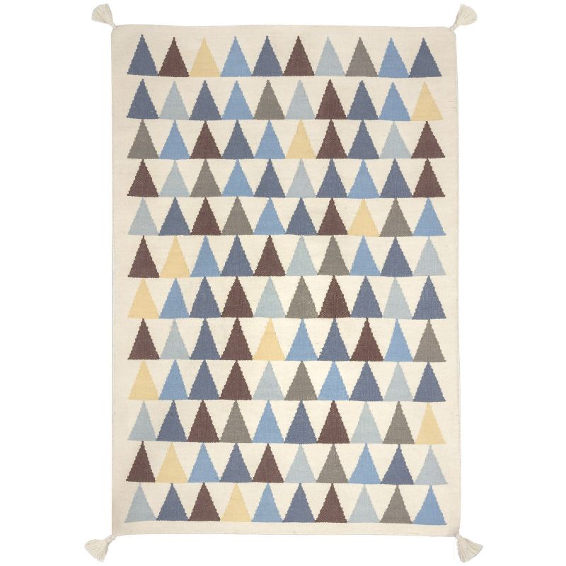 Tapis garçon Kilim bleu triangles (110 x 160 cm) AFKliving