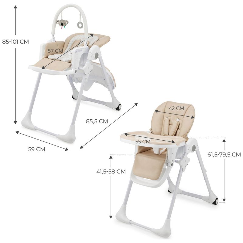 Chaise haute 2 en 1 Tummie Beige Kinderkraft Produit 9