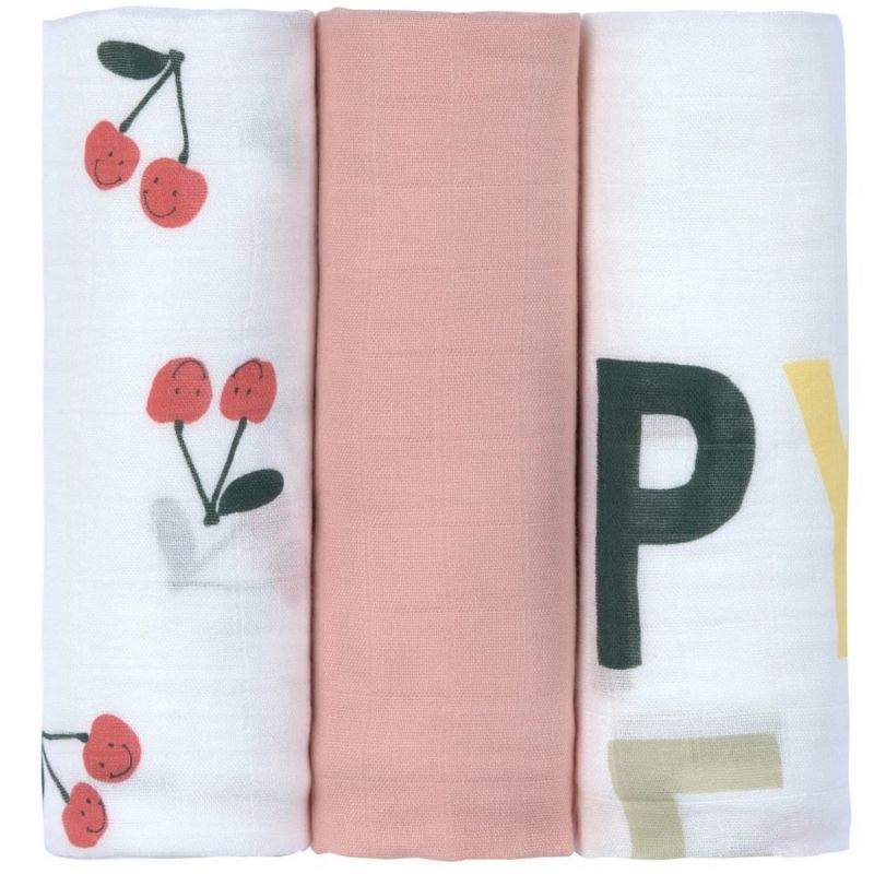 Lot de 3 langes Happy Fruits Cerise (80 x 80 cm) Lässig Produit 3