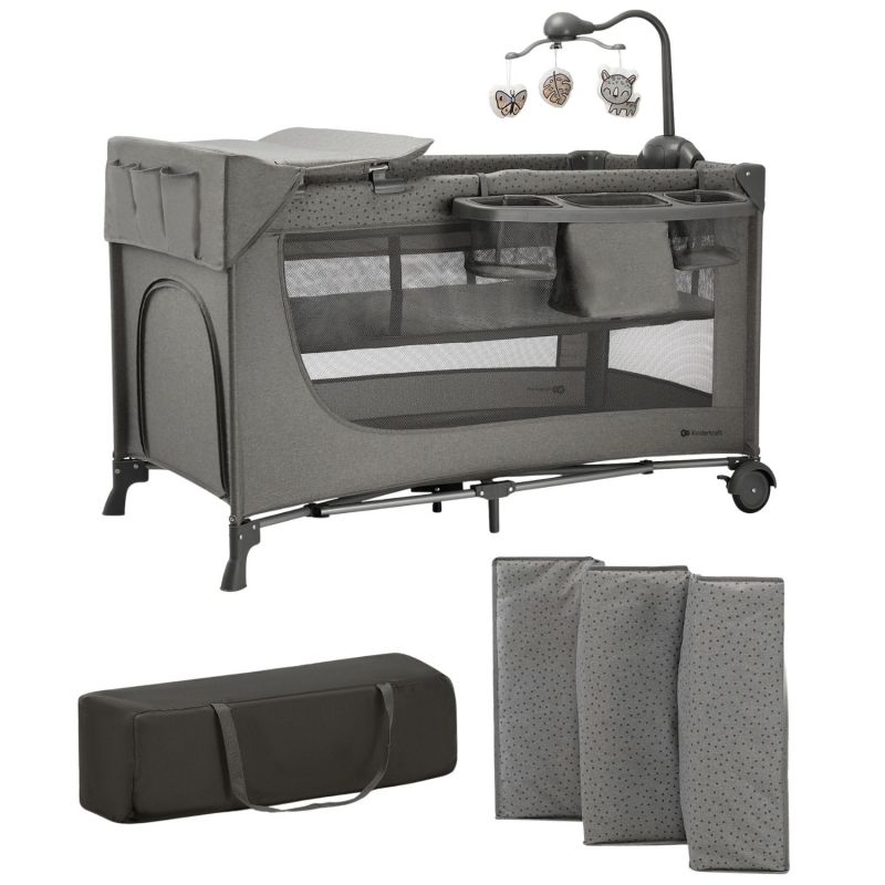 Lit parapluie 3 en 1 Joy 2 avec accessoires Dark Grey Kinderkraft Produit 1