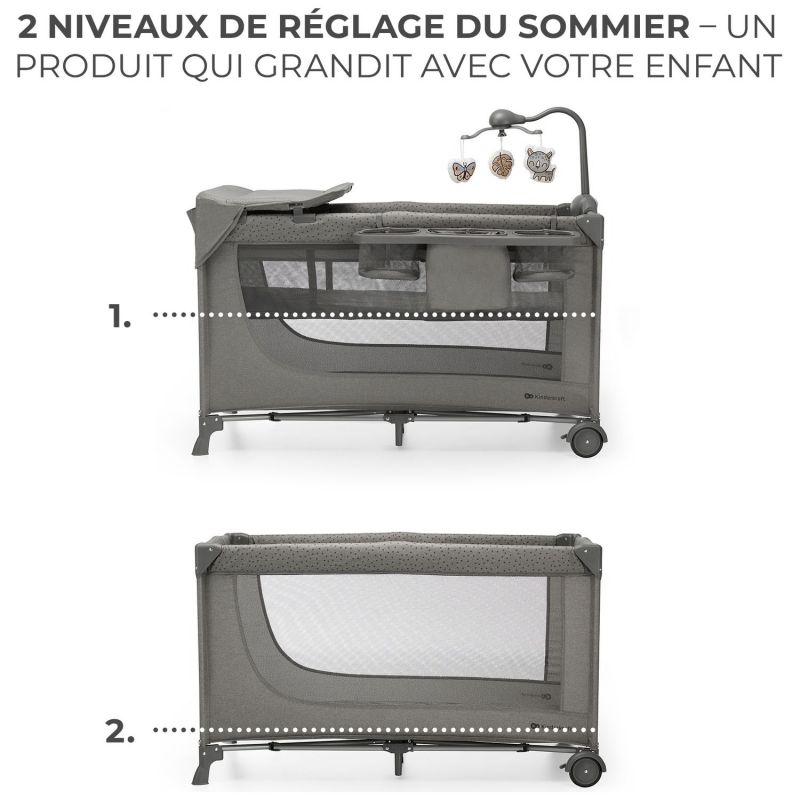 Lit parapluie 3 en 1 Joy 2 avec accessoires Dark Grey Kinderkraft Produit 5