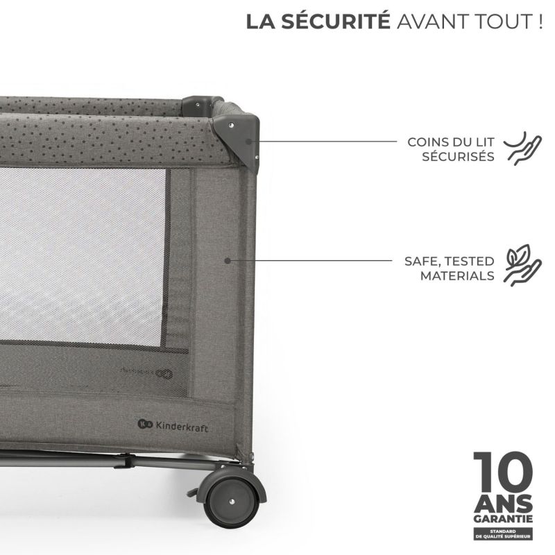 Lit parapluie 3 en 1 Joy 2 avec accessoires Dark Grey Kinderkraft Produit 7