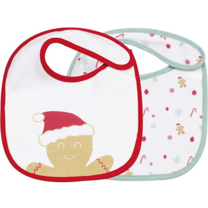 Lot de 2 bavoirs de naissance de Noël Trois Kilos Sept