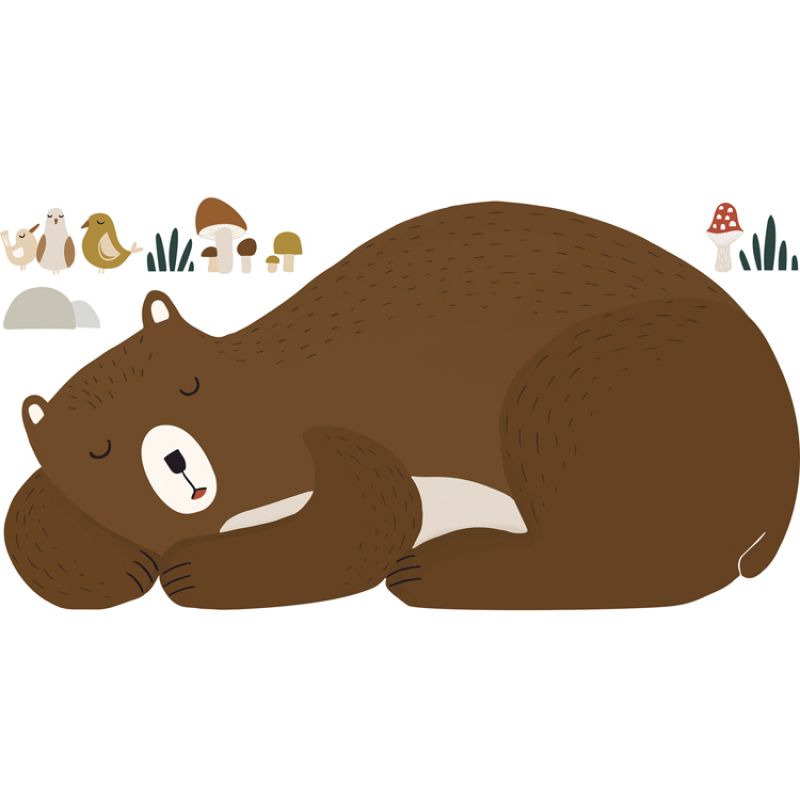 Sticker ours Forest Happiness (86 x 45 cm) Lilipinso
