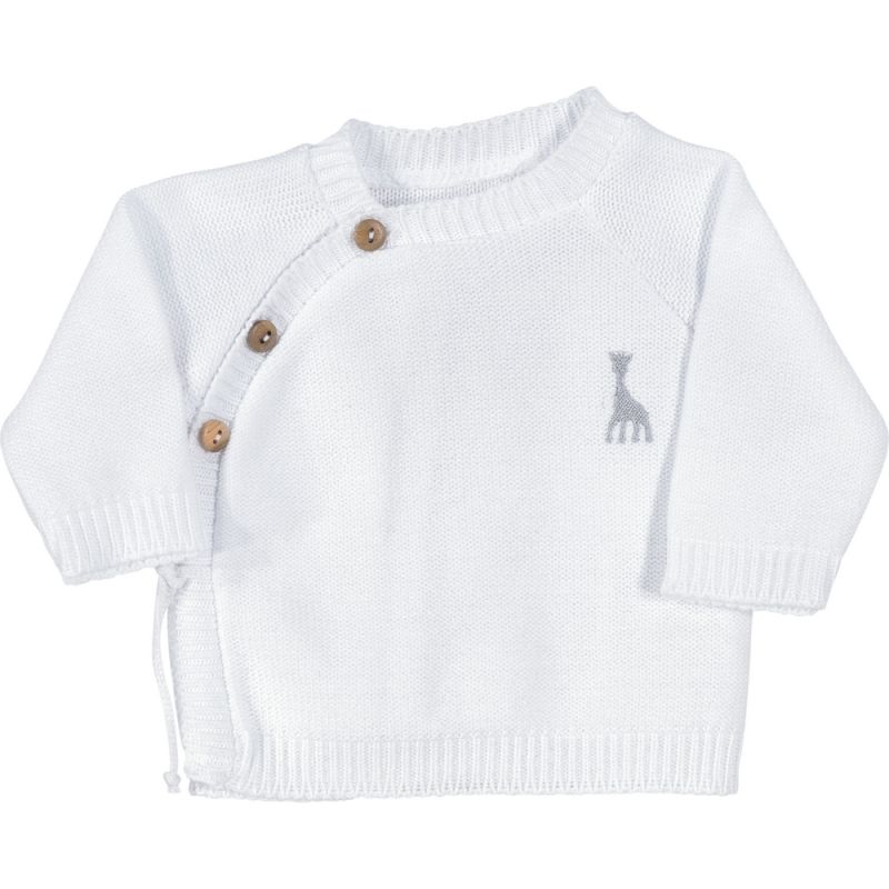 Brassière en tricot blanc Sophie la girafe (1-3 mois) Trois Kilos Sept