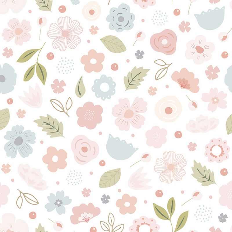 Papier peint motif fleurs (10 m) Lilipinso