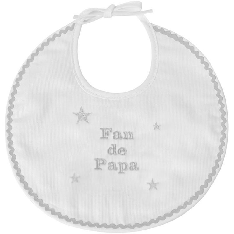 Bavoir de naissance fan de papa gris ANVIE