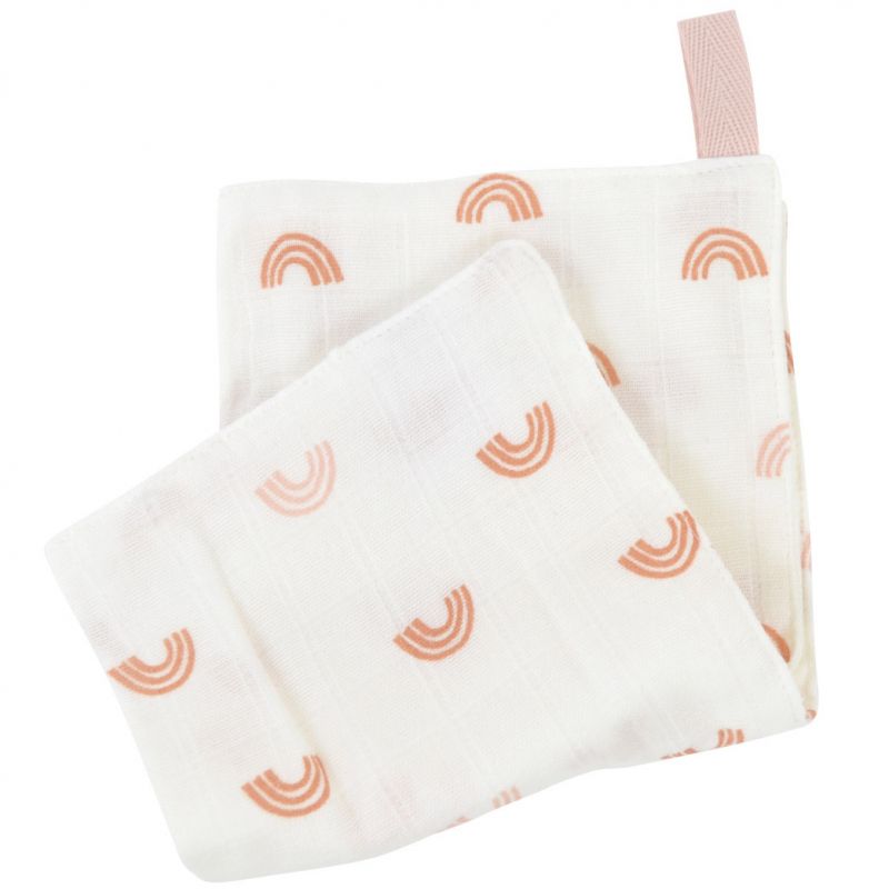 Lot de 2 débarbouillettes Rainbow (30 x 30 cm) Little Crevette