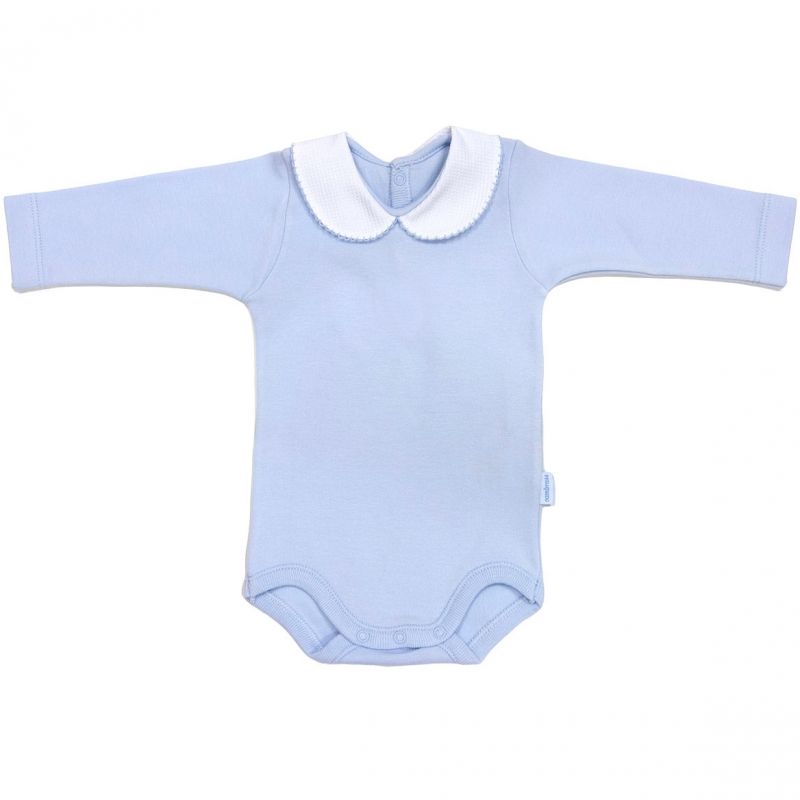 Body col manches longues interlock bleu (1 mois : 56 cm) Cambrass