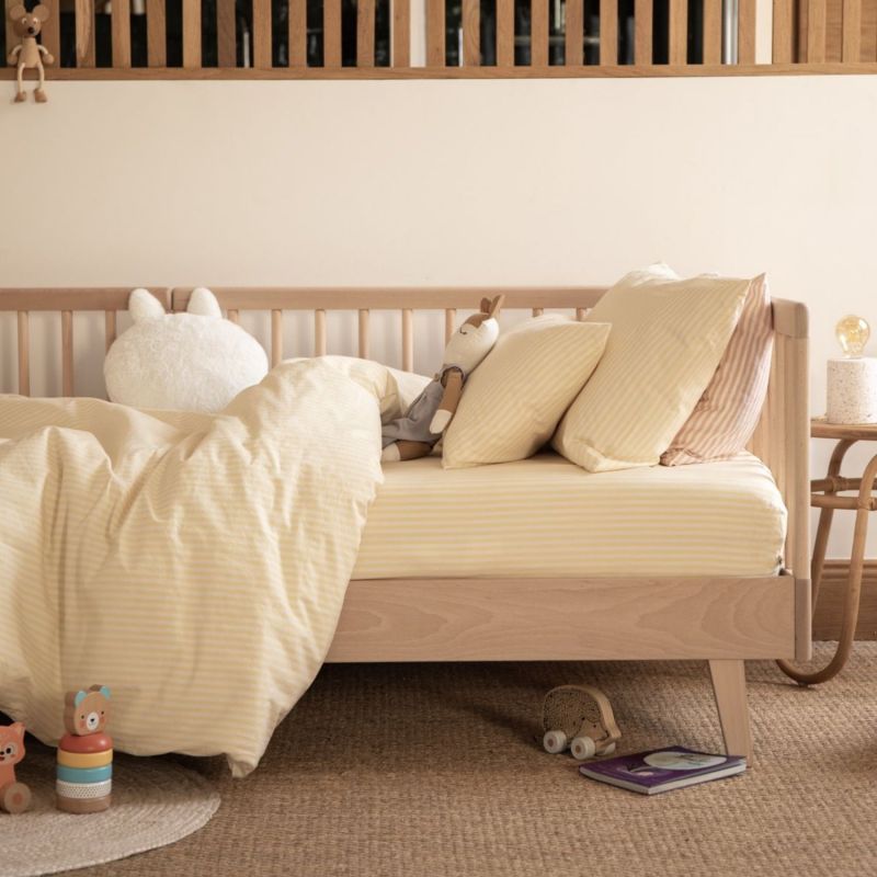 Housse de couette en percale de coton Rayé Tournesol (100 x 140 cm) Kadolis Ambiance 5