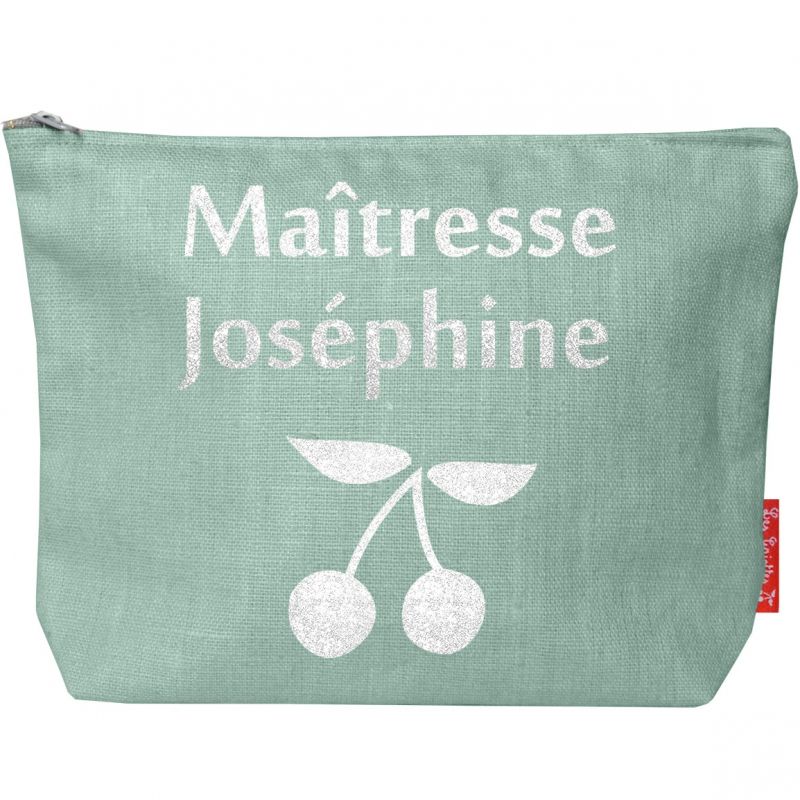Pochette Maîtresse vert d'eau (personnalisable) Les Griottes
