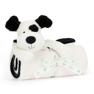 Couverture bébé Bashful Chien noir et crème (70 cm)