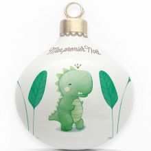 Boule en porcelaine Mon premier Noël Dinosaure  par Gaëlle Duval