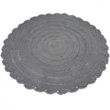 Tapis rond en crochet gris (110 cm)  par Kids Depot