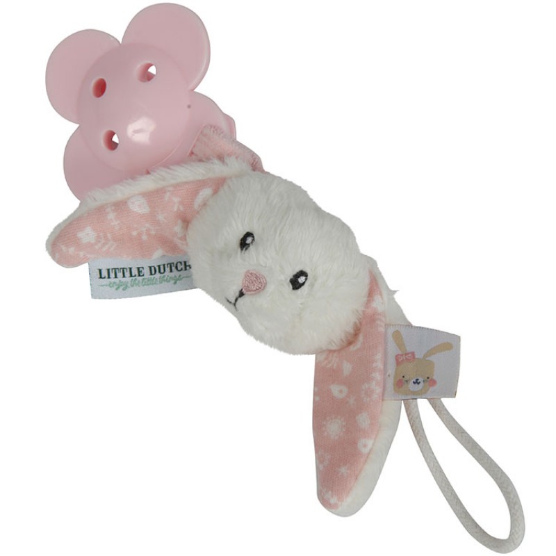 Attache sucette lapin Adventure pink Little Dutch